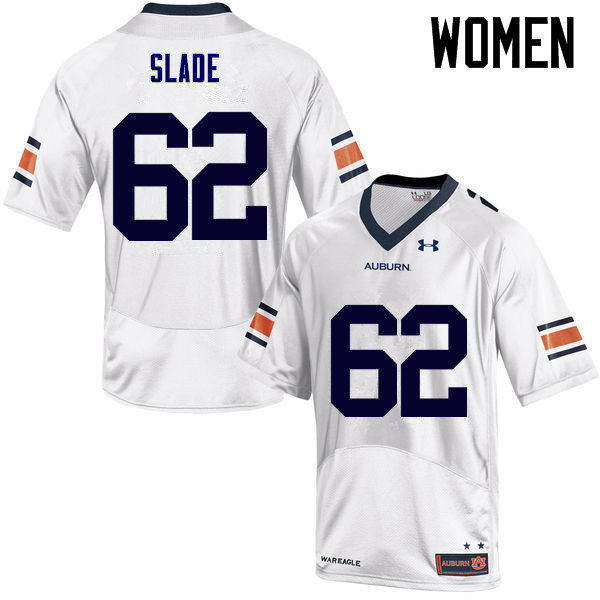 Women Auburn Tigers #62 Chad Slade College Football Jerseys Sale-White